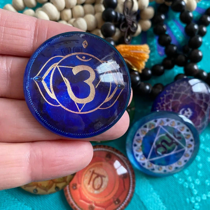 8 Cabochons en verre Chakras majeurs NAMO ART