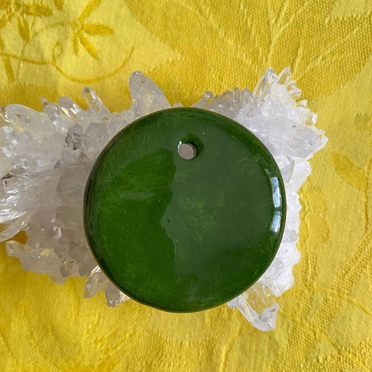 Pendentif 3 glands vert et or en porcelaine NAMO ART - Mona Bessaa