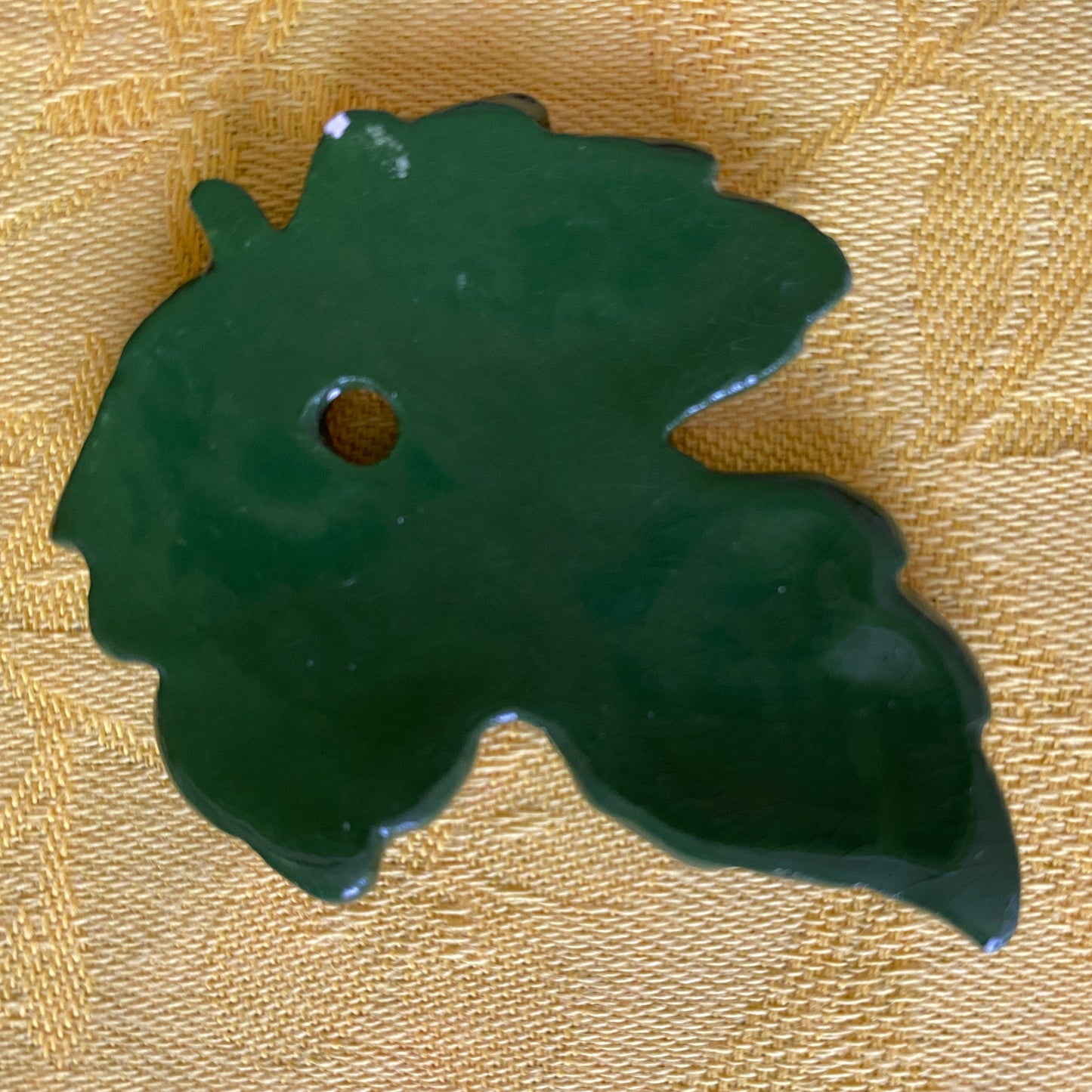Pendentif Feuille vert et or NAMO ART - Mona Bessaa
