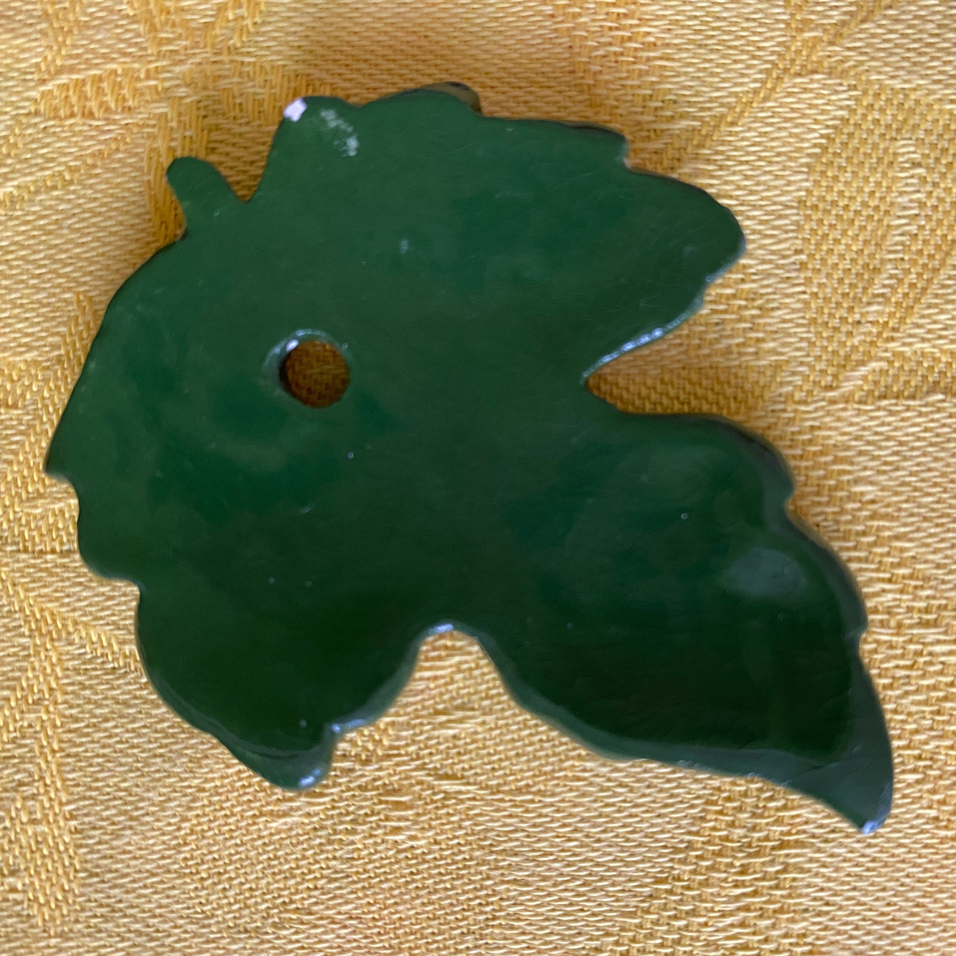 Pendentif Feuille vert et or NAMO ART - Mona Bessaa