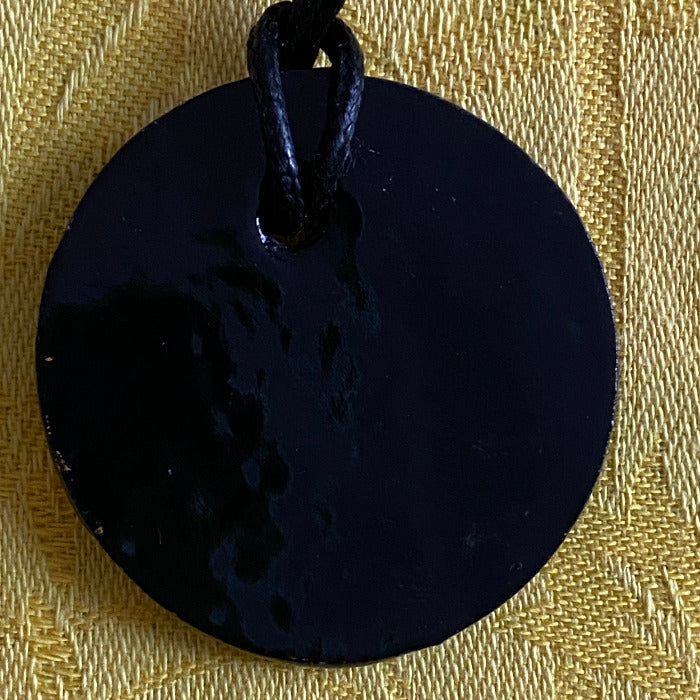 Pendentif Rose noir et or en porcelaine NAMO ART - Mona Bessaa