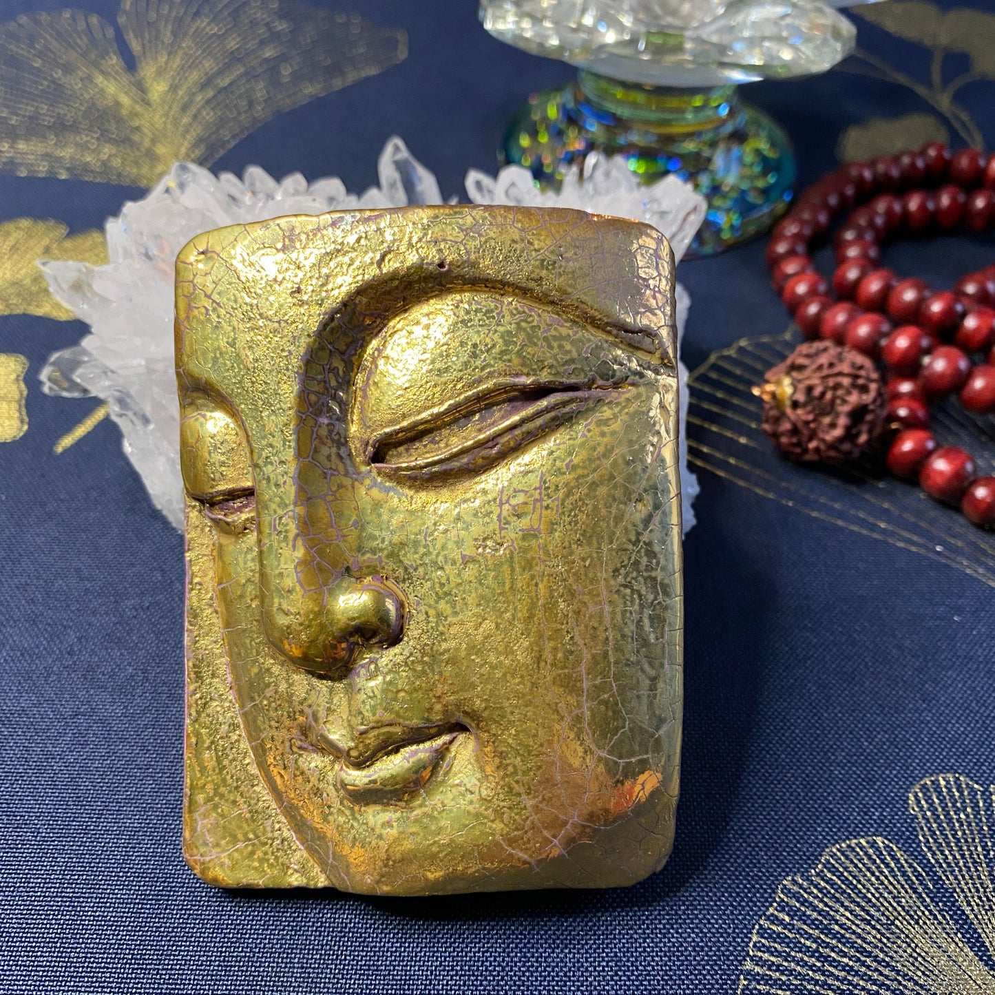 Bouddha Porcelaine et Or. Réf. BPToutO#4 NAMO ART - Mona Bessaa