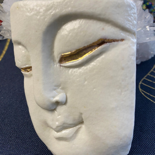 Bouddha Porcelaine et Or. Réf. BYFT-0#1/1#12 NAMO ART - Mona Bessaa