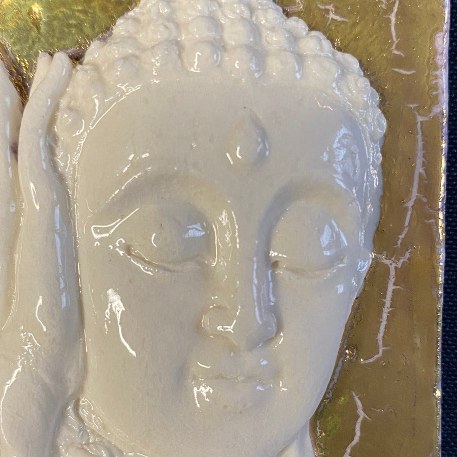 Bouddha Porcelaine et Or. Réf. BFPOMdorei#1/1#15 NAMO ART - Mona Bessaa