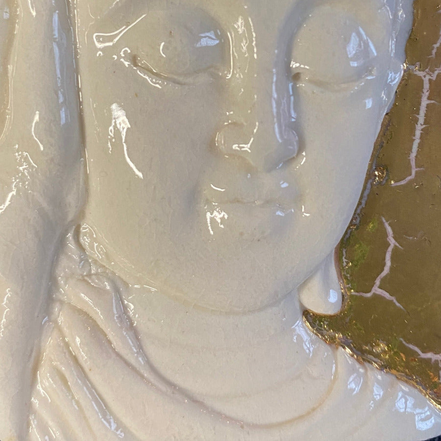 Bouddha Porcelaine et Or. Réf. BFPOMdorei#1/1#15 NAMO ART - Mona Bessaa