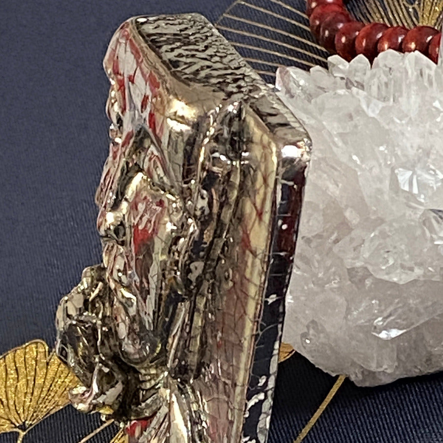 Bouddha à Fleur Porcelaine et Platine. Réf. BFP#1-1#16 NAMO ART - Mona Bessaa