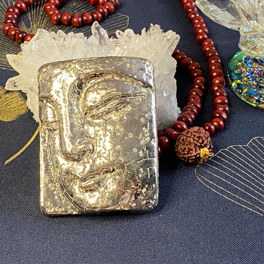 Bouddha Porcelaine et Platine. Réf. BFPYF#1-1#17 NAMO ART - Mona Bessaa