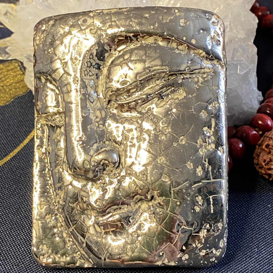 Bouddha Porcelaine et Platine. Réf. BFPYF#1-1#17 NAMO ART - Mona Bessaa