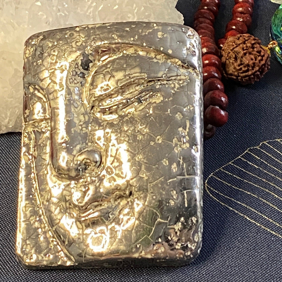 Bouddha Porcelaine et Platine. Réf. BFPYF#1-1#17 NAMO ART - Mona Bessaa