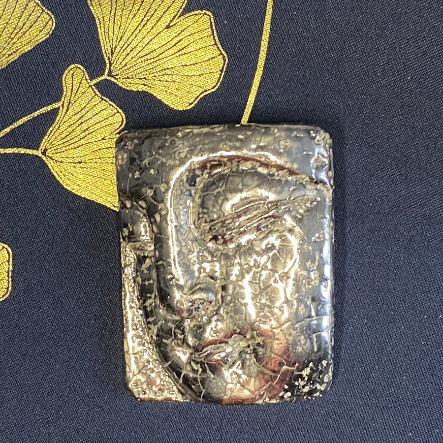 Bouddha Porcelaine et Platine. Réf. BFPYF#1-1#17 NAMO ART - Mona Bessaa