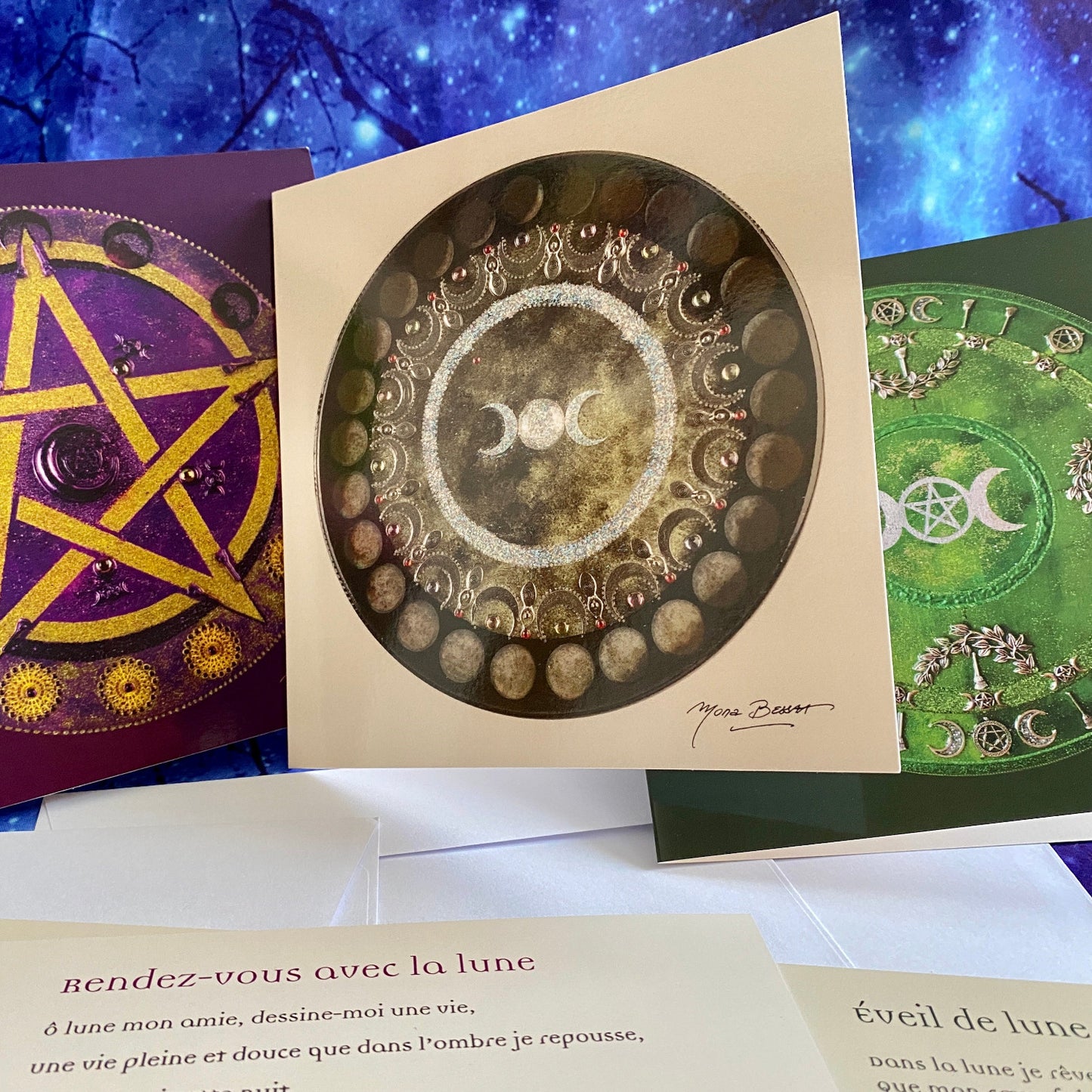 3 Cartes Lune NAMO ART