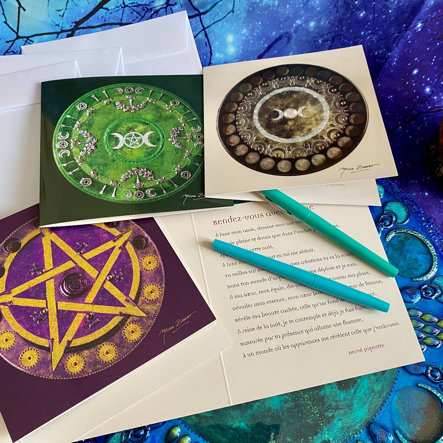 3 Cartes Lune NAMO ART