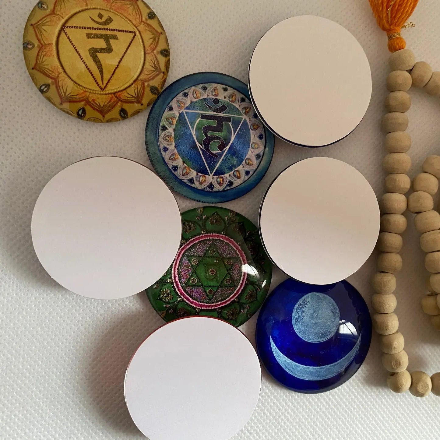 8 Cabochons en verre Chakras majeurs NAMO ART